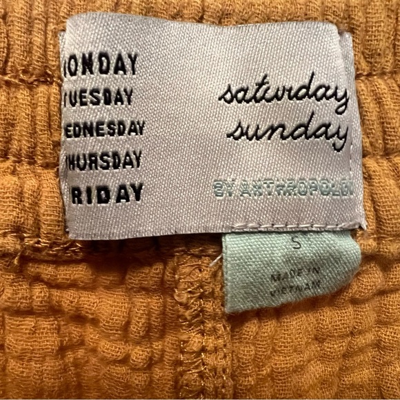Saturday Sunday by Anthropologie “Marie” Crinkle Gauze Shorts in Harvest Gold - Picture 3 of 14
